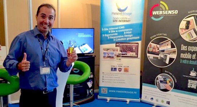 Stand de l'agence WebSenso au séminaire Sitra / Apidae