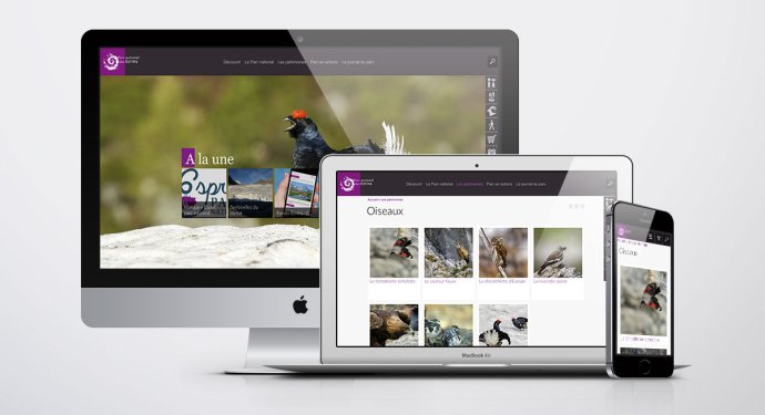 Aperçu du portail Drupal des Parc National des Écrins